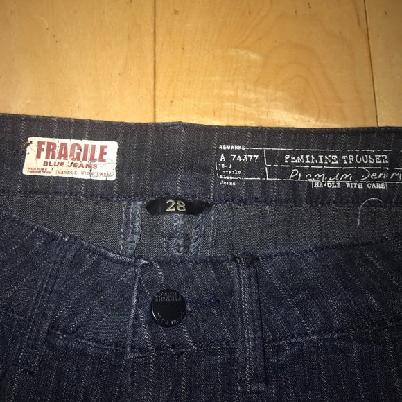 Pinstripe denim flares!  Size 28 - Picture 4 of 4